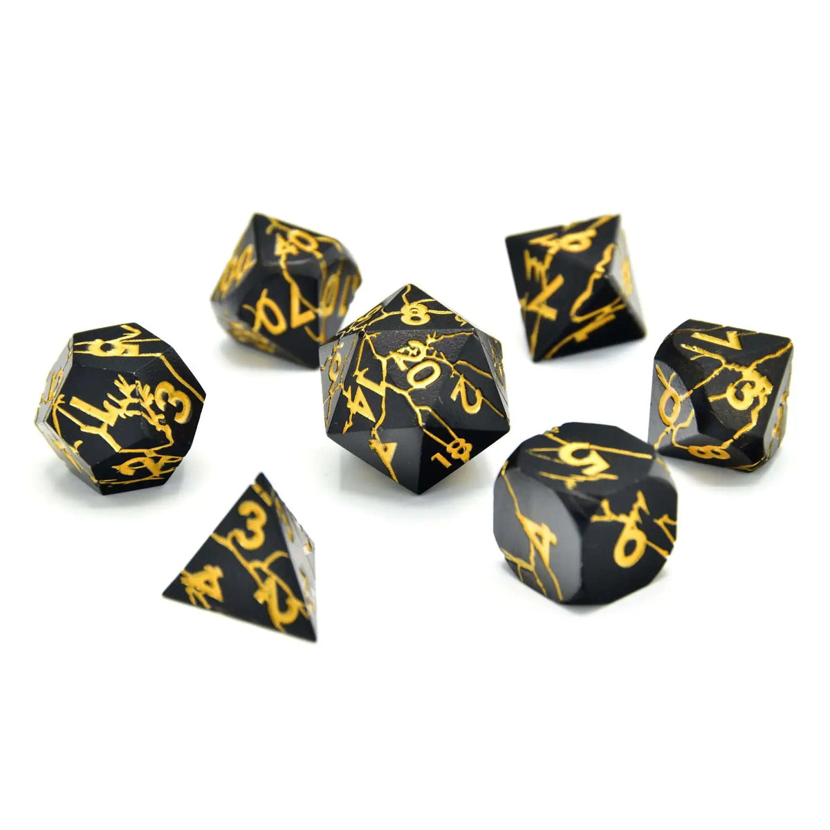 Glassstaff - Torn Mystic Metal RPG Dice Set - CritStones Dice