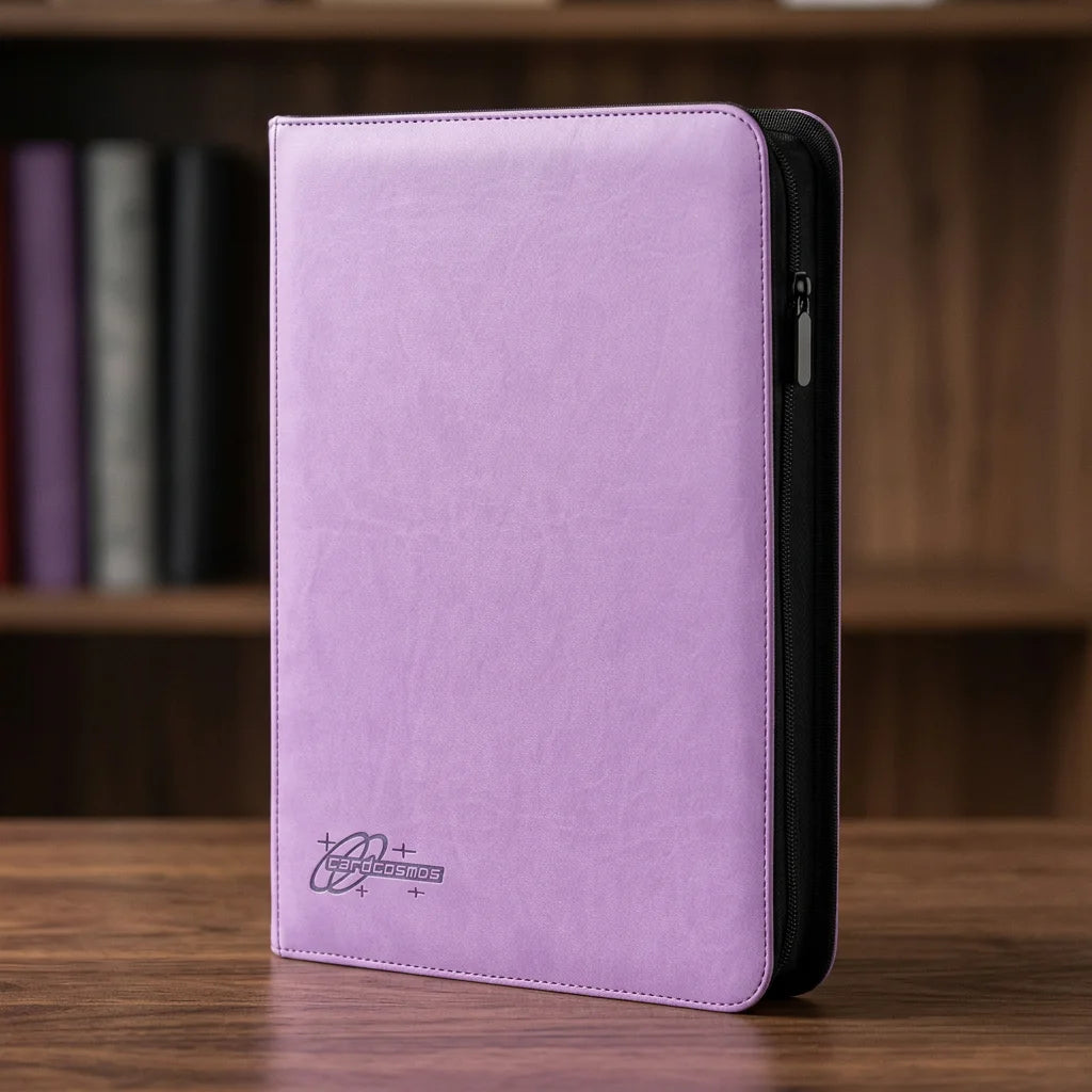 cardcosmos - 9 Pocket Strap Premium Leather Binder - Lila