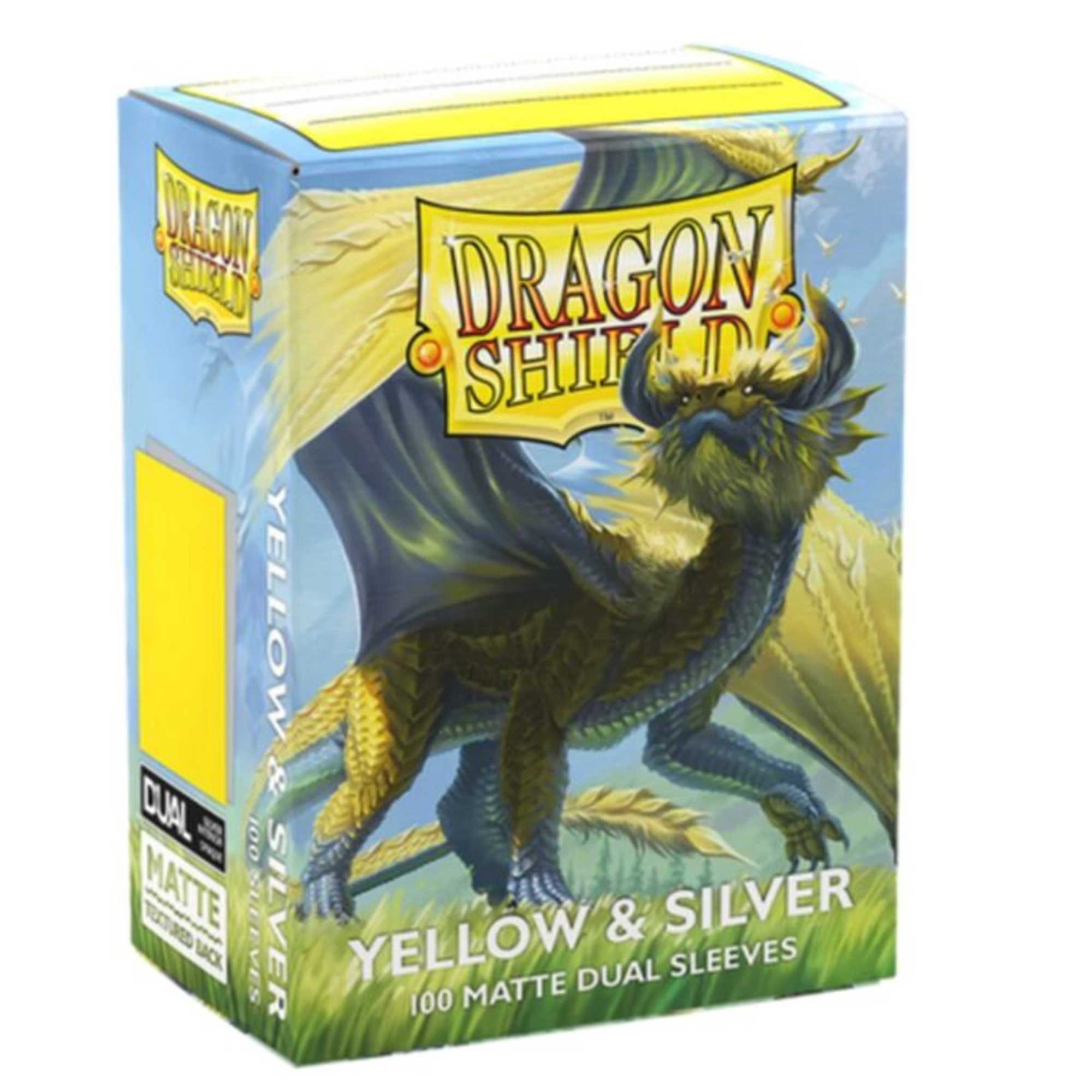 Dragon Shield Koszulki – Podwójne matowe żółte i srebrne (100 sztuk)