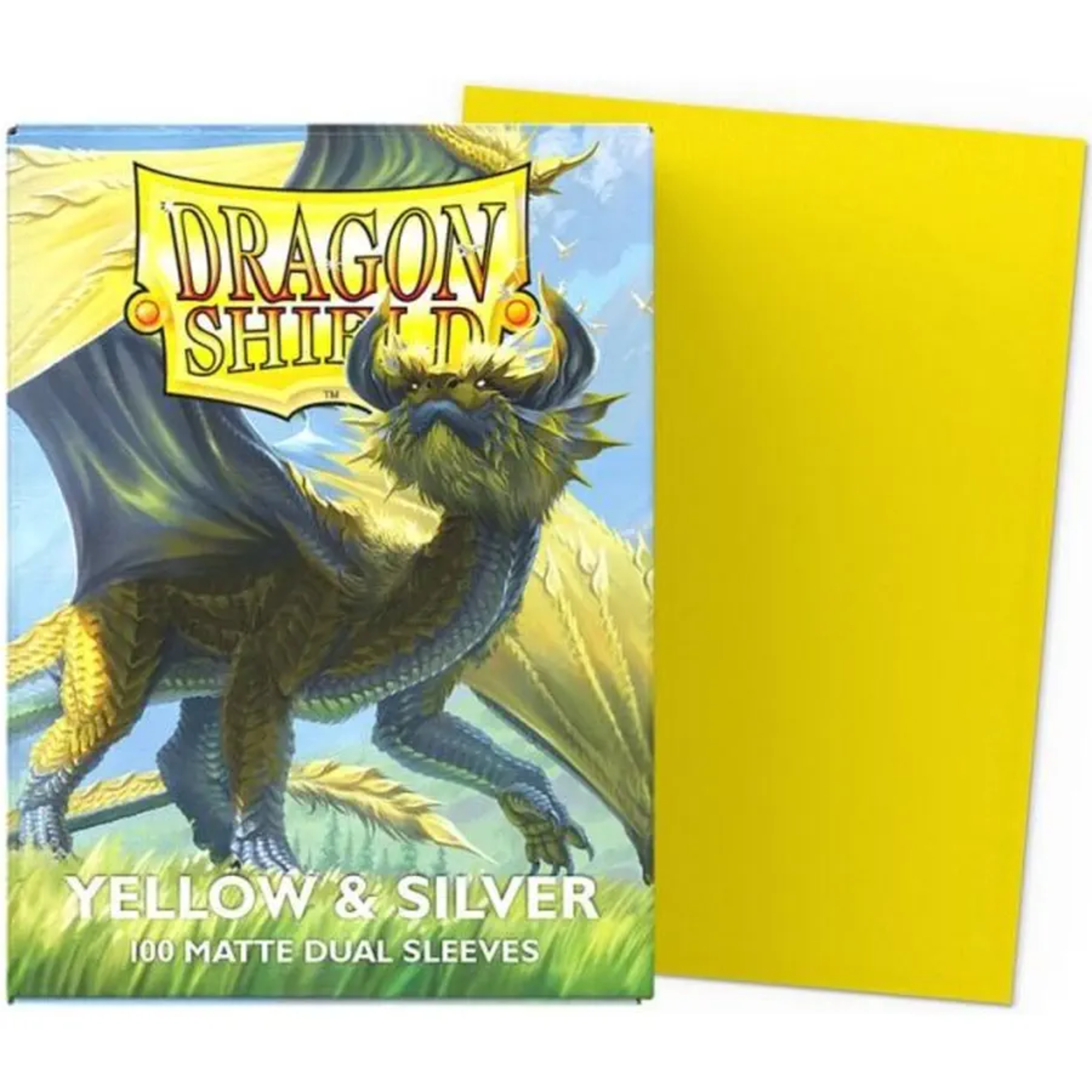 Dragon Shield Koszulki – Podwójne matowe żółte i srebrne (100 sztuk)