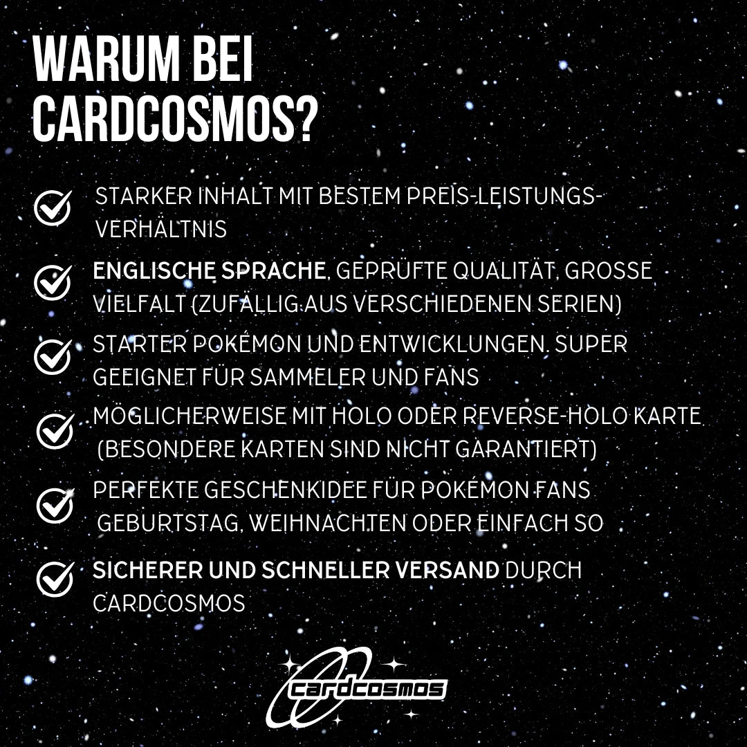 Pokémon Zestaw kart Angielski – 20 kart Starter Pokémon i ewolucji – losowo wybrane