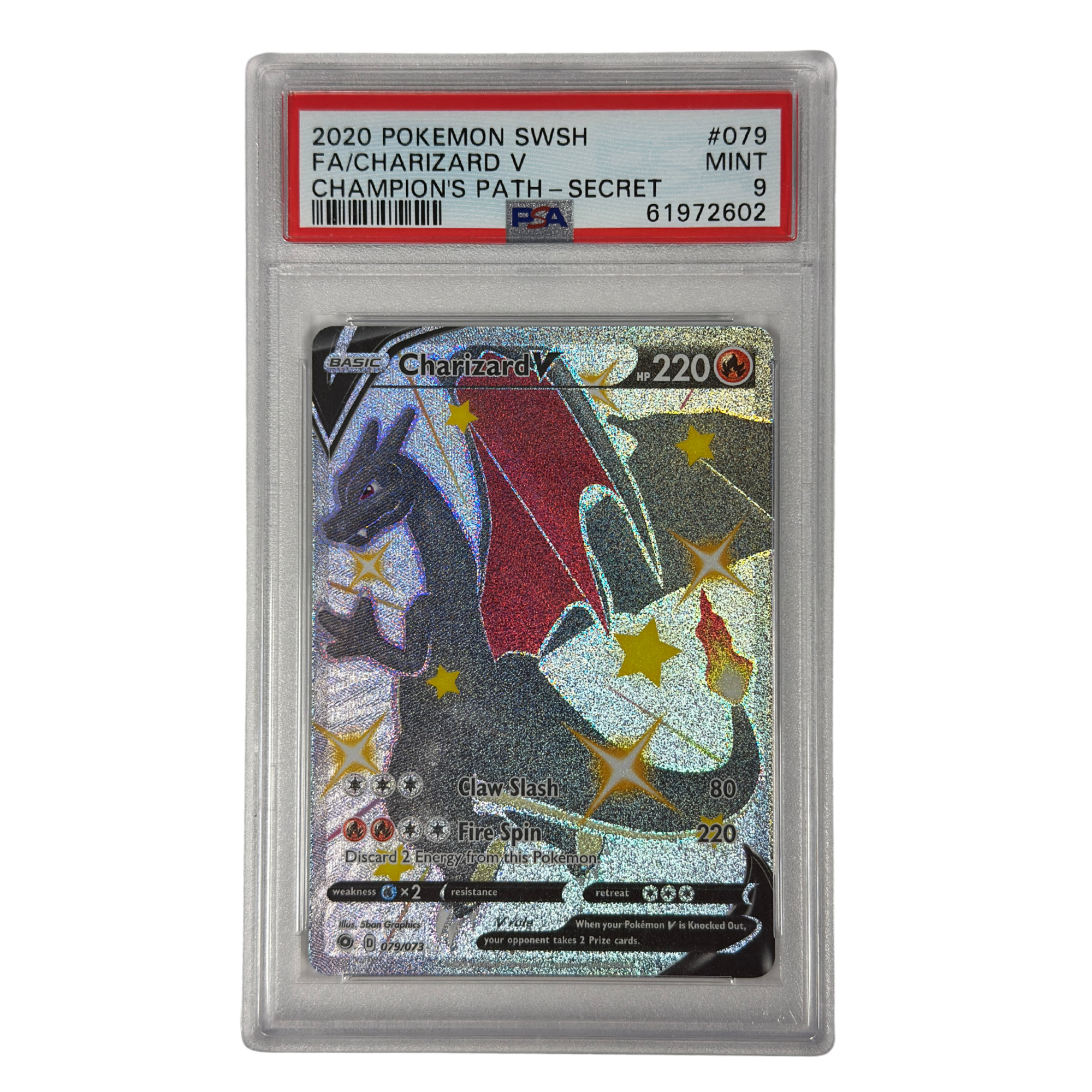 Pokémon - Glurak V Secret Rare #079/073 (Champion’s Path) – PSA 9 Mint