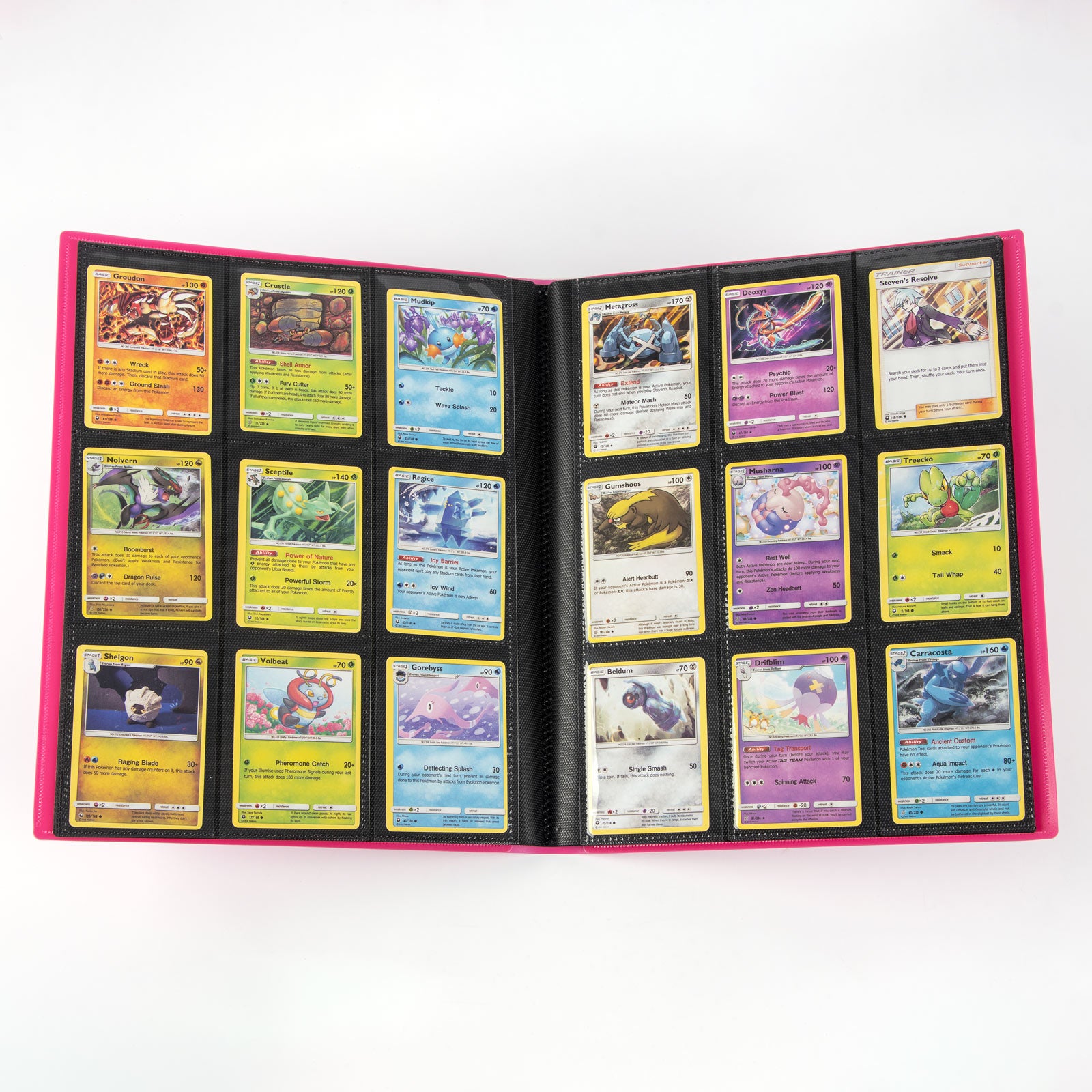 cardcosmos - 9 Pocket Basic Strap Binder - Różowy