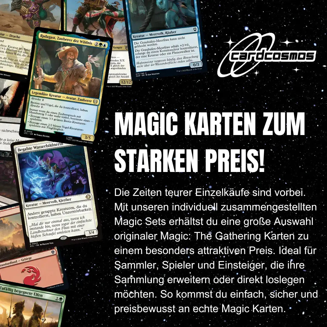 Magic: The Gathering Zestaw kart Niemiecki – 50 kart w tym 4 Rares i 1 Foil + 100 Koszulki na karty