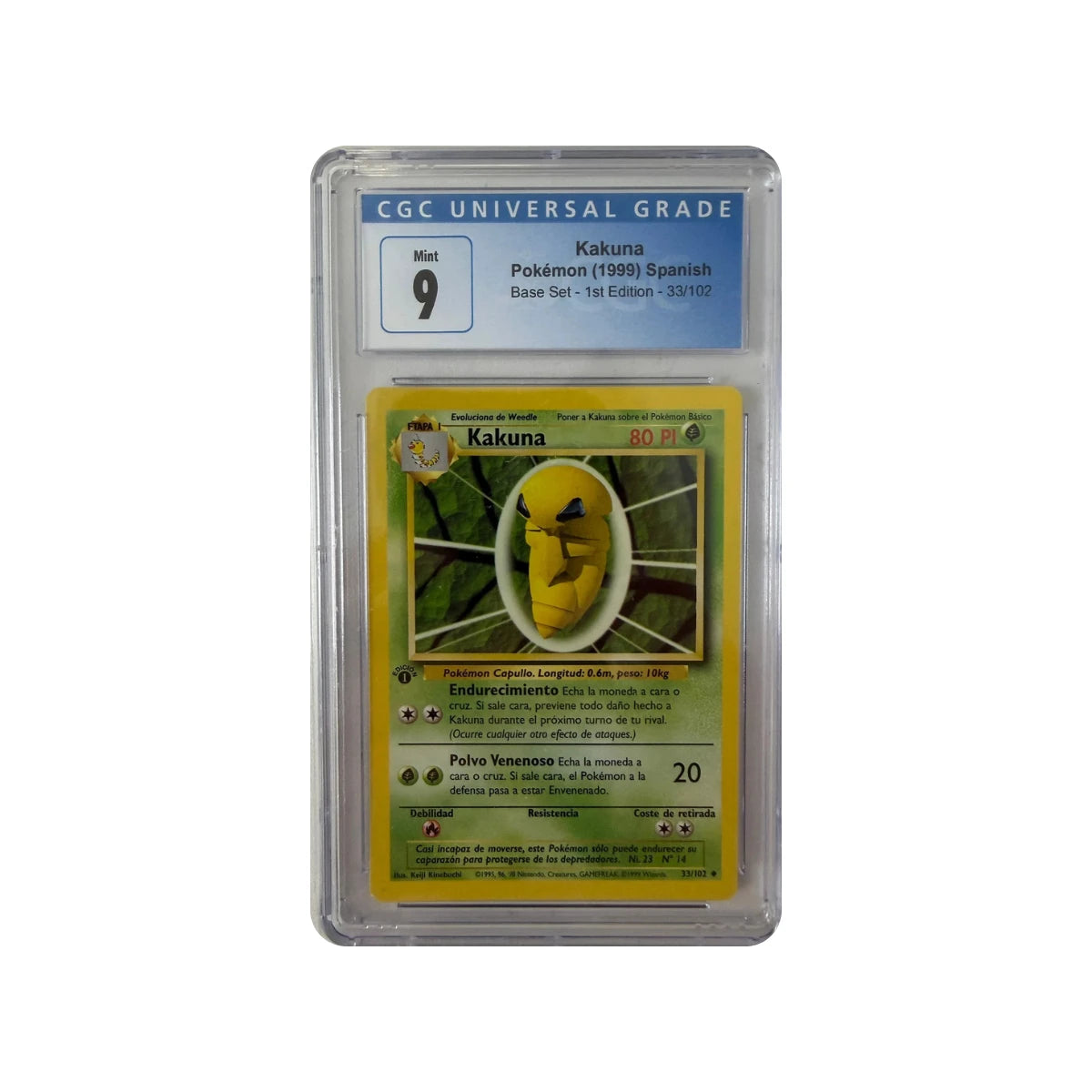 Pokémon - Kakuna #33/102 1st Edition (Base Set) – CGC 9 Mint