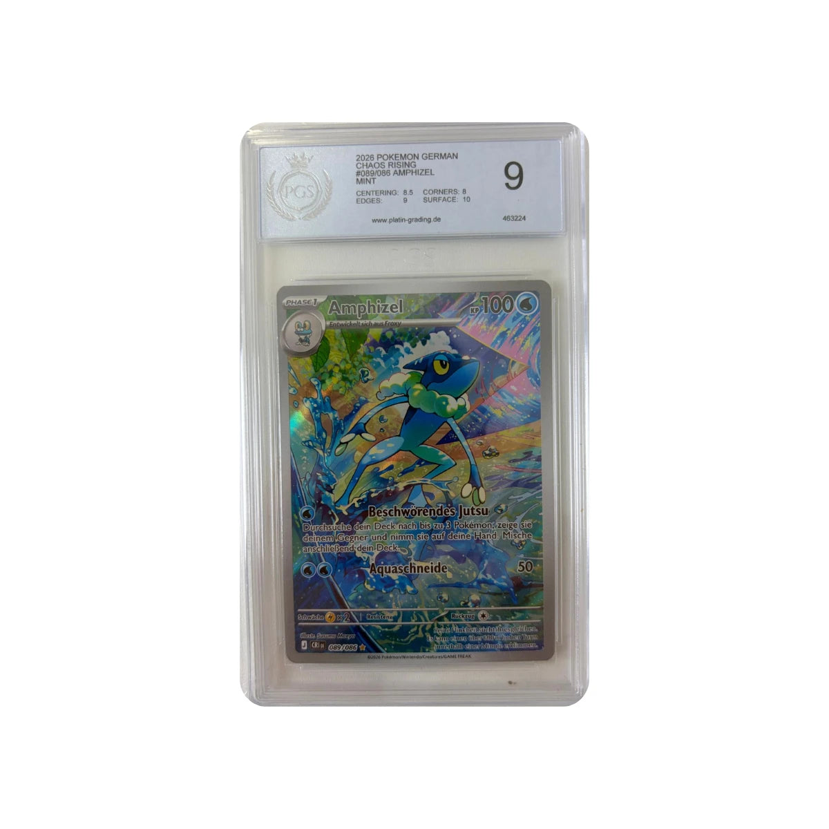Pokémon - Amphizel #089/086 (Chaos Rising) – Platin Grading 9 Mint