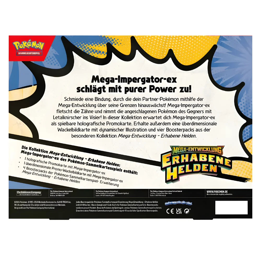 Pokémon - Mega Entwicklung Erhabene Helden – Mega Impergator ex Collection box - Niemiecki