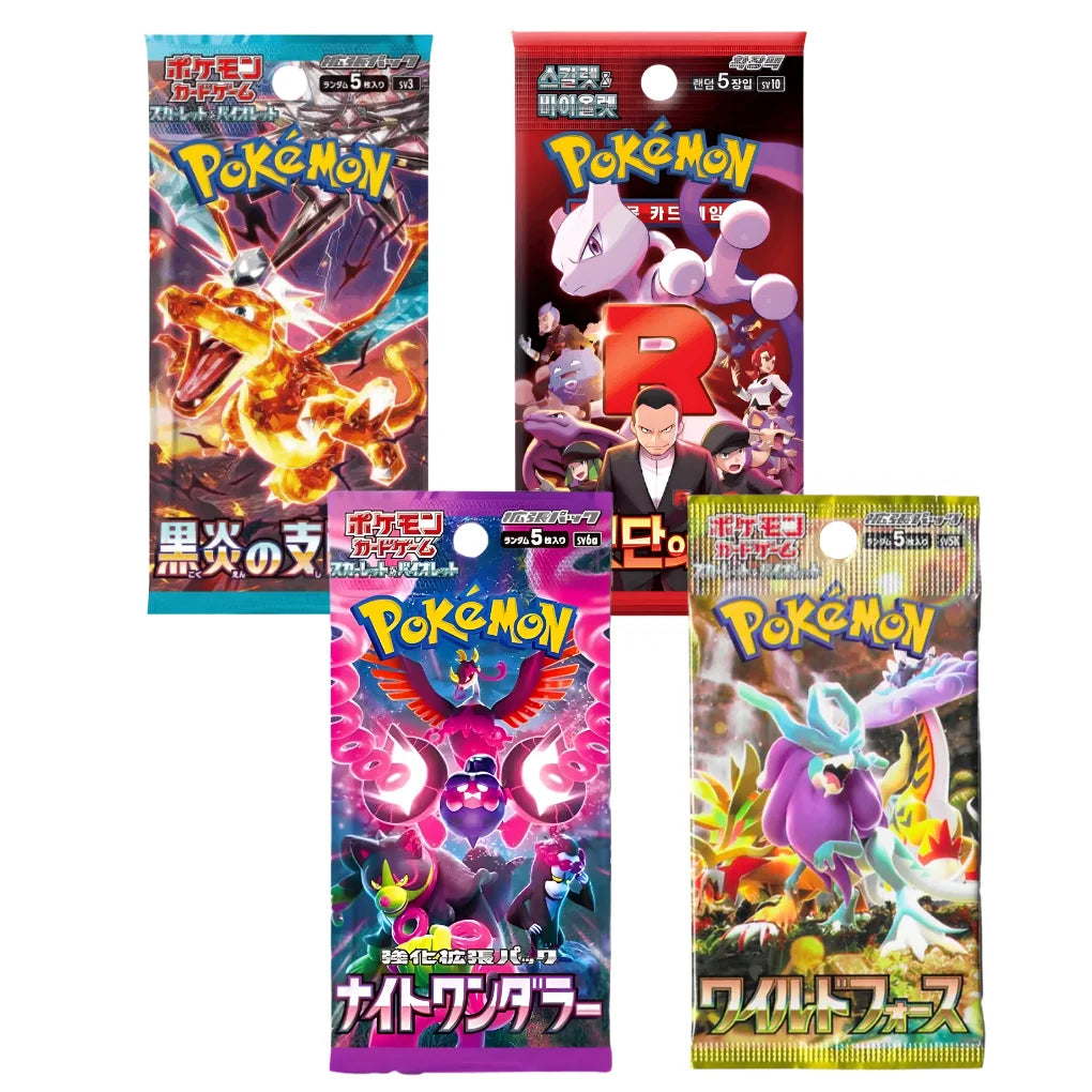 Japońskie Pokémon Booster Mystery Set – 4 losowe paczki