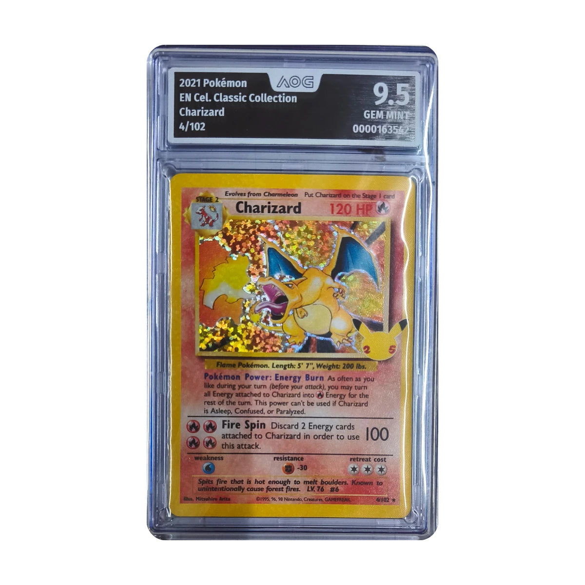 Pokémon - Charizard #4/102 (Celebrations Classic Collection) – AOG 9.5 Gem Mint