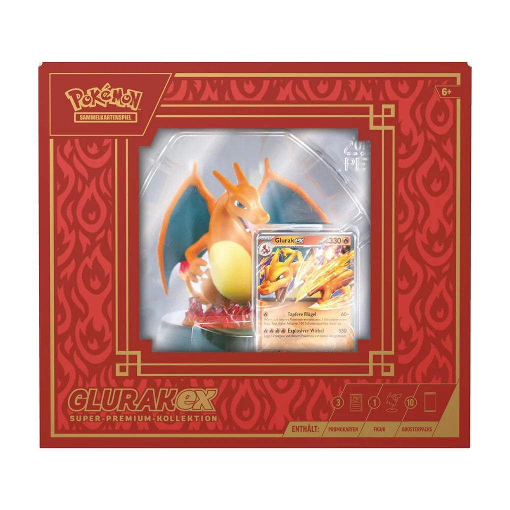 Pokémon - Glurak ex - Super-Premium-Collection box z figurką - Niemiecki