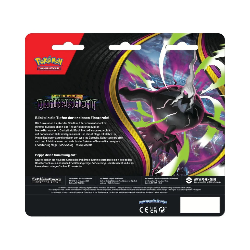 Pokémon - Mega Evolution: Dunkelnacht 3-Pack Blister - Niemiecki