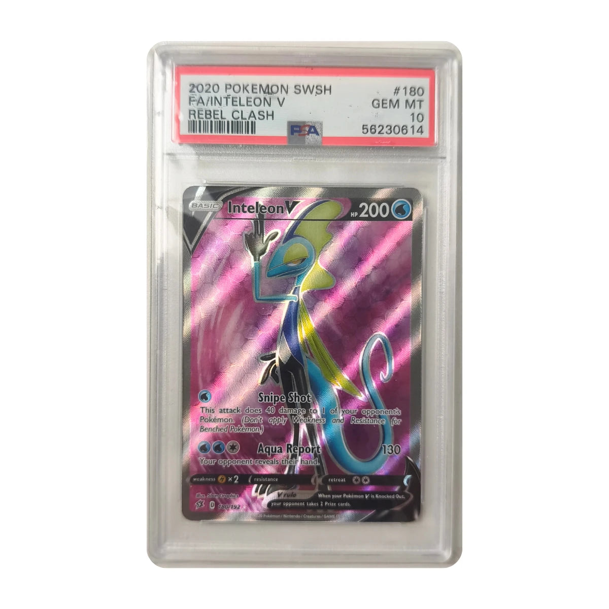 Pokémon - Inteleon V #180/192 (Rebel Clash) – PSA 10 Gem Mint