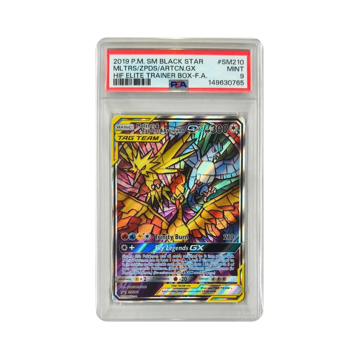 Pokémon - Moltres & Zapdos & Articuno GX SM210 (SM Black Star Promos) – PSA 9 Mint