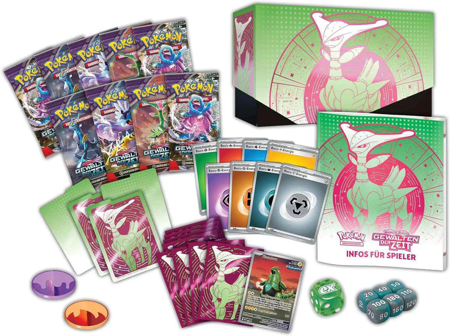Pokémon - Karmesin & Purpur: Gewalten der Zeit Eisenblatt Top Trainer Box - DE