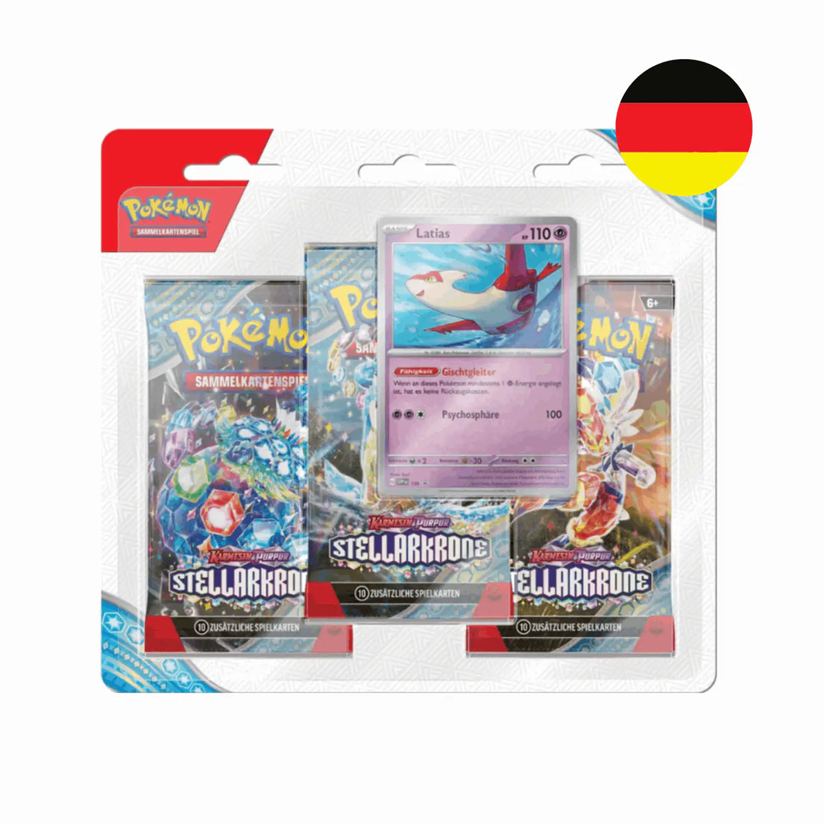 Pokémon - Karmesin & Purpur: Stellarkrone 3-Pack Blister - Latias - DE