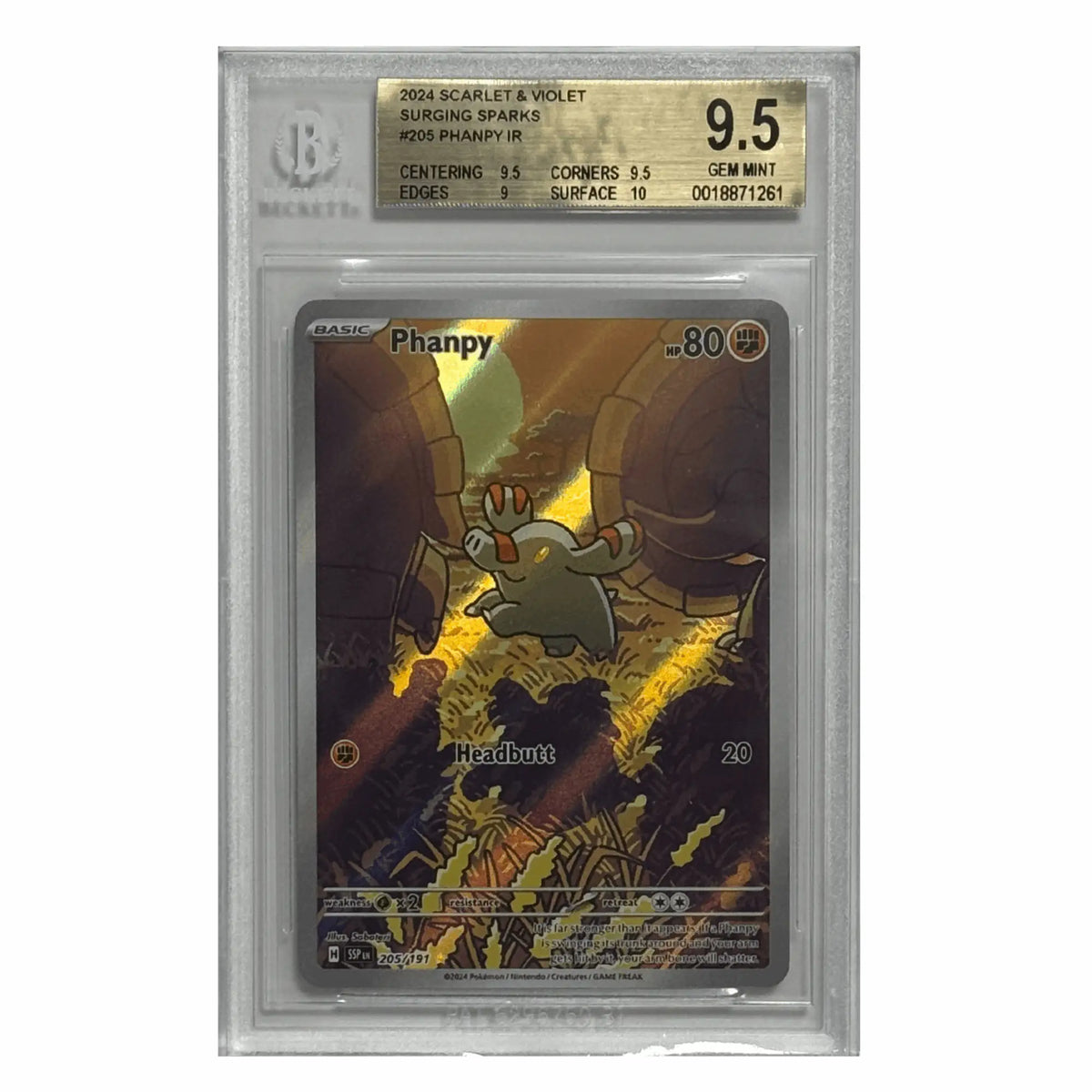 Pokémon - Phanpy IR #205 (Surging Sparks) – BGS 9.5 Gem Mint