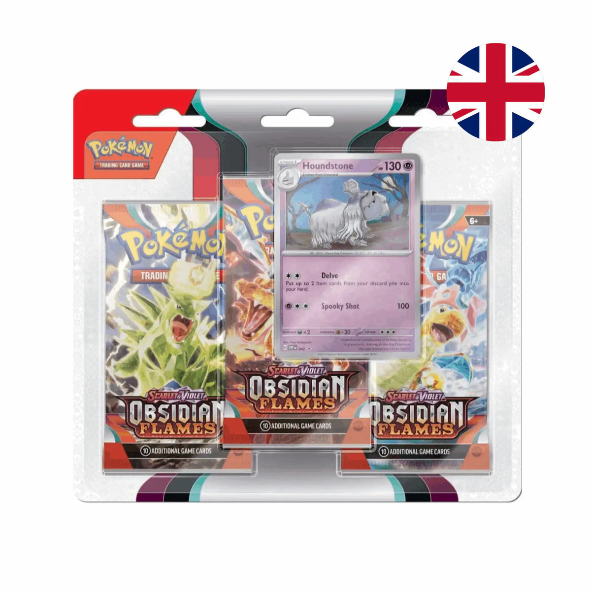 Pokémon - Scarlet & Violet: Obsidianflames Houndstone 3-Pack Blister - EN
