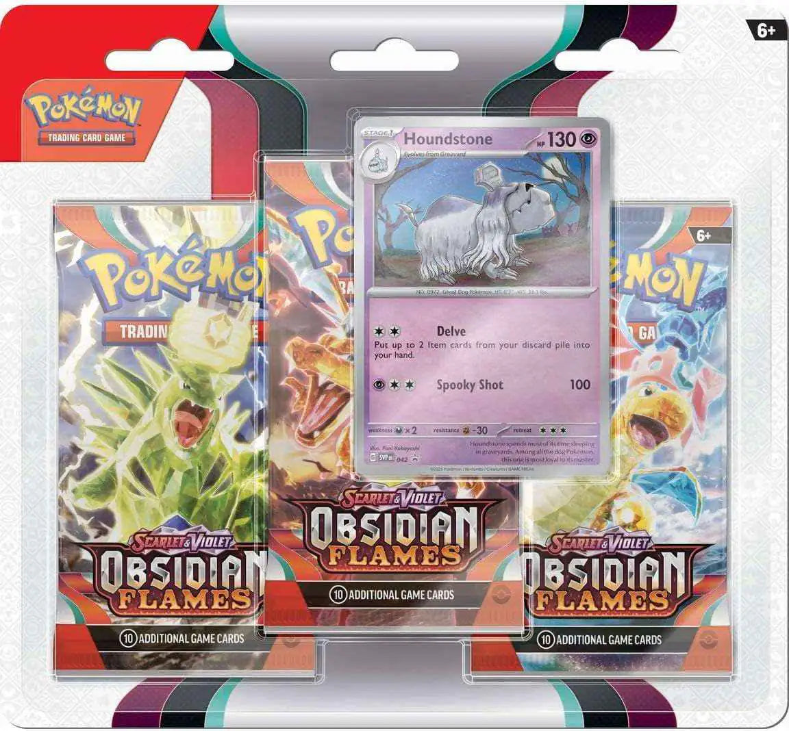 Pokémon - Scarlet & Violet: Obsidianflames Houndstone 3-Pack Blister - EN