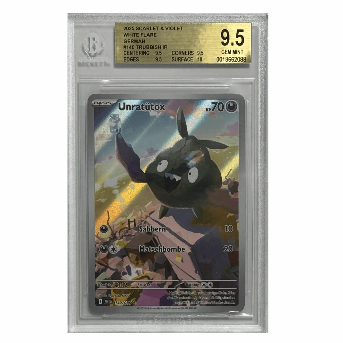 Pokémon - Unratütox IR #140 (White Flare) – BGS 9.5 Gem Mint