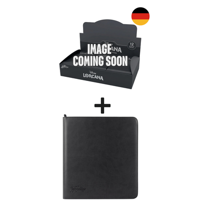 Disney Lorcana Die Stadt Hyperia Display boosterów DE + 12 Pocket binder Czarny Bundle