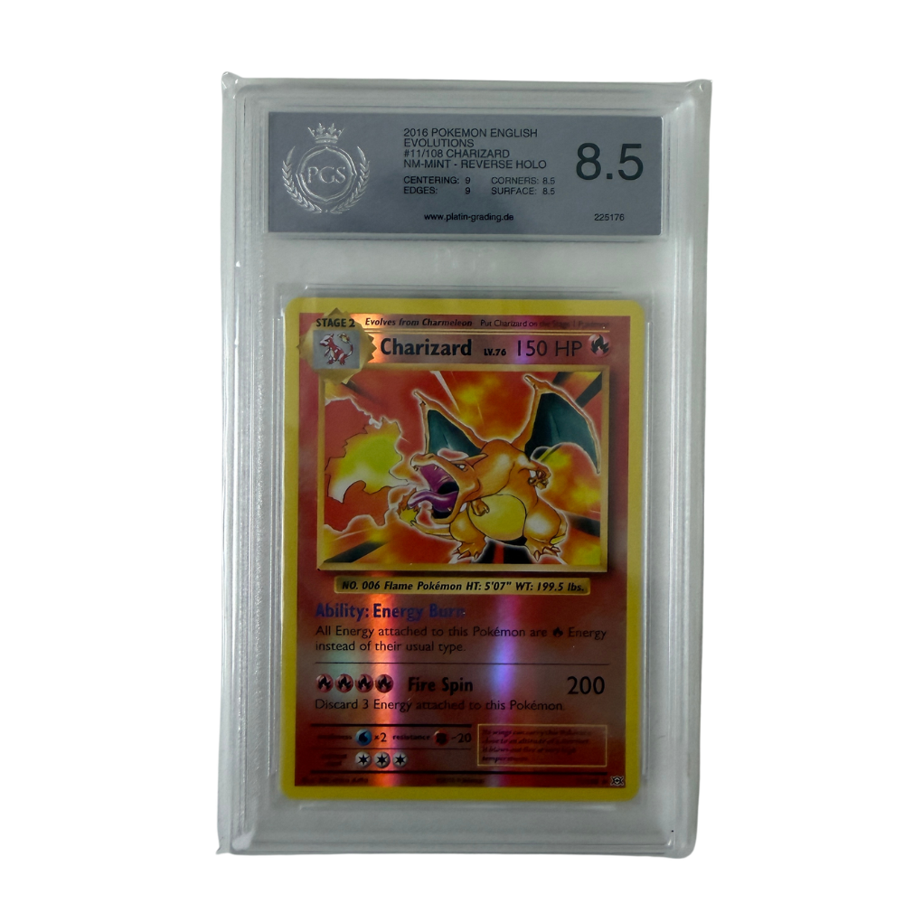 Pokémon - Charizard #11/108 (Evolutions Reverse Holo) – PGS 8.5 NM-MINT