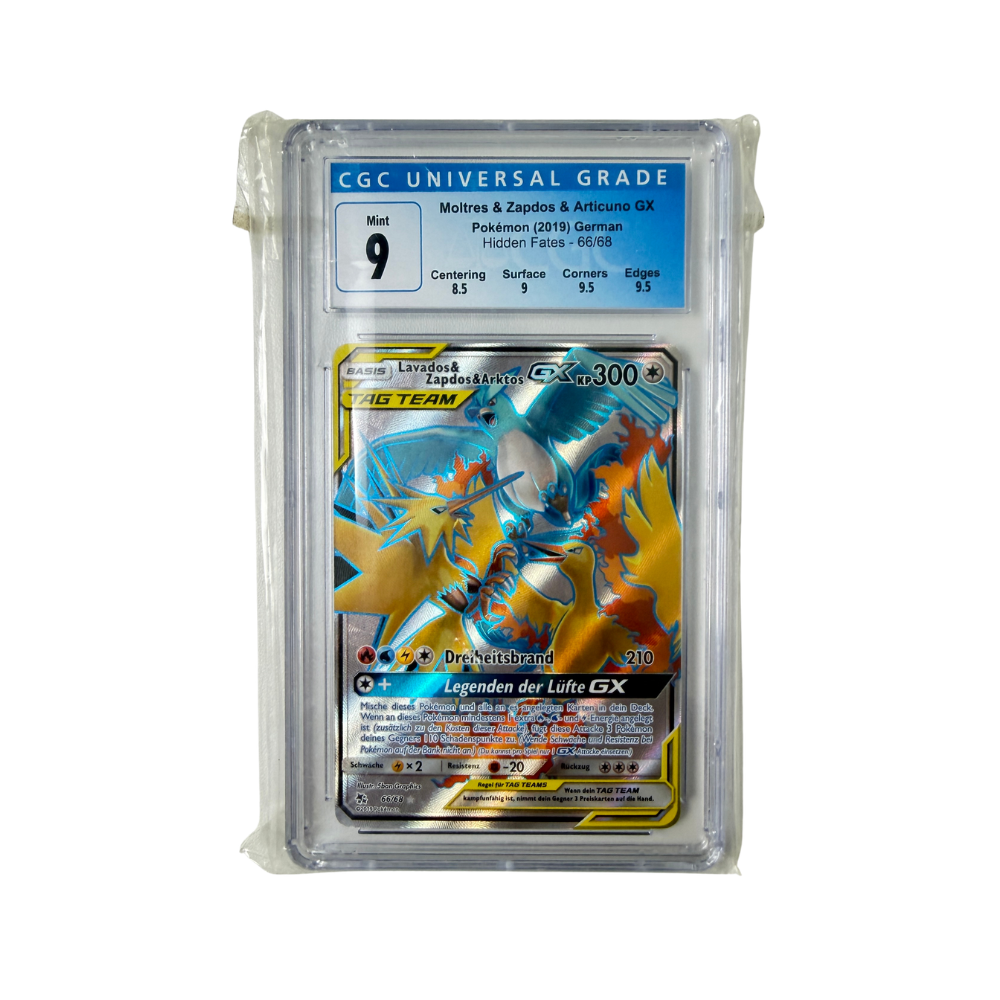Pokémon - Lavados & Zapdos & Arktos GX #66/68 (Hidden Fates) – CGC 9 Mint