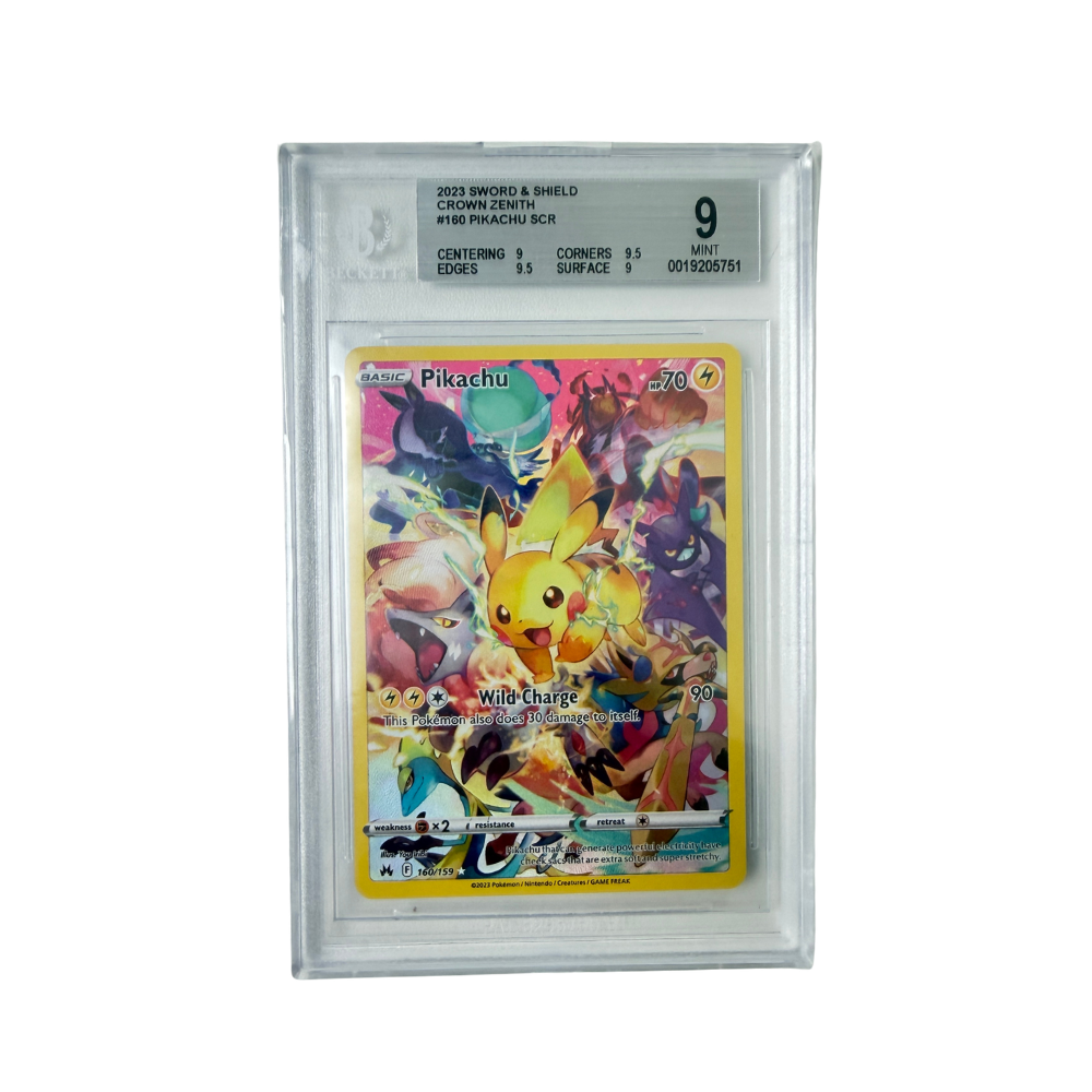 Pokémon - Pikachu #160/159 (Crown Zenith Secret Rare) – Beckett 9 Mint