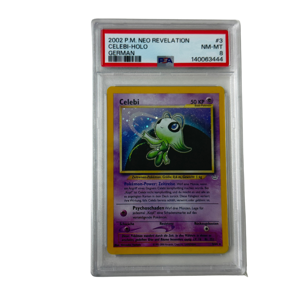 Pokémon - Celebi #3/64 (Neo Revelation Holo) – PSA 8 NM-MT