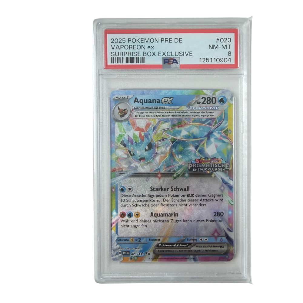 Pokémon - Aquana ex #023/131 (Prismatische Entwicklungen Surprise Box Exclusive) – PSA 8 NM-MT