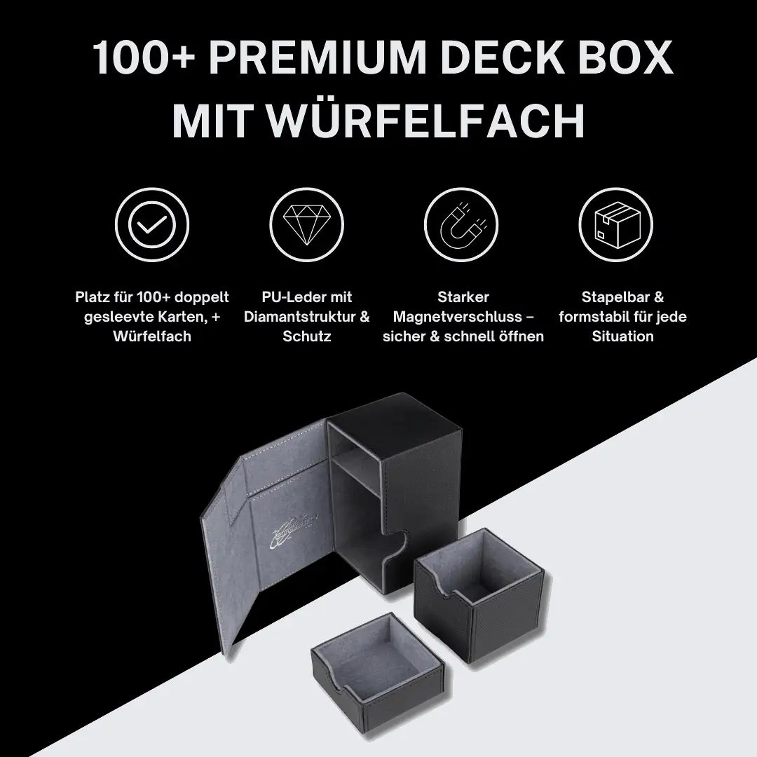 cardcosmos - 100+ Premium Deck Box with Dice Tray