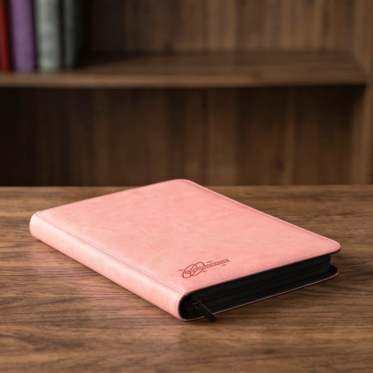 cardcosmos - 16 Pocket Zip Premium XXL Leather Binder - Pink