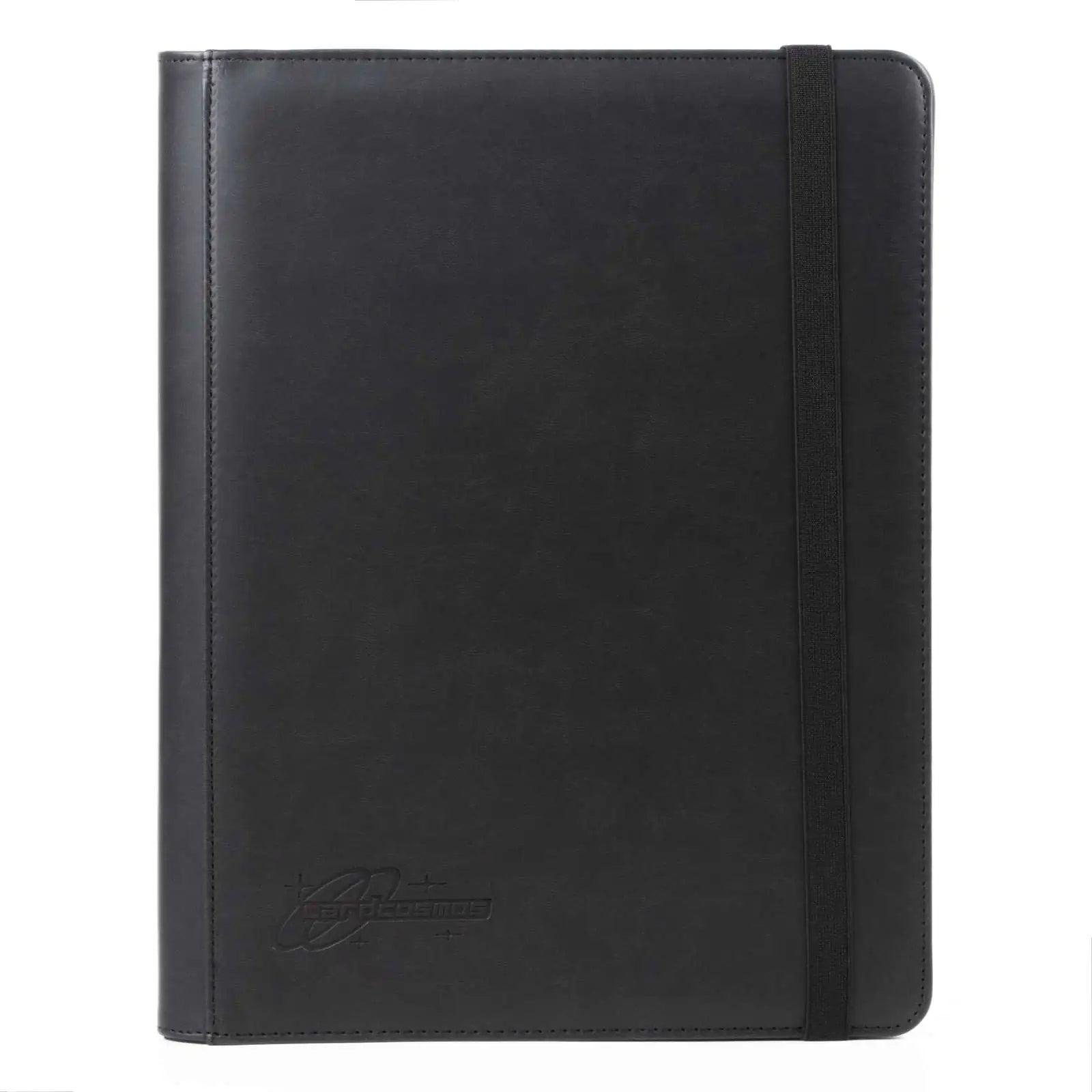 cardcosmos - 9 Pocket Strap Premium Leather Binder - Schwarz