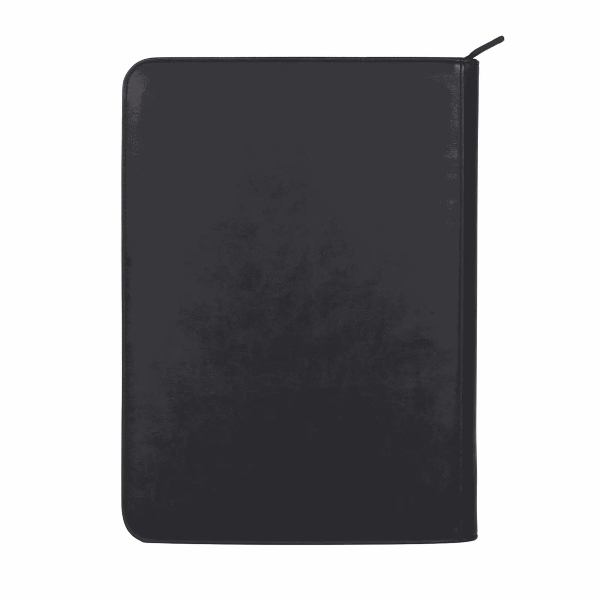 cardcosmos - 9 Pocket Zip Premium Leather Binder - Schwarz/Silber