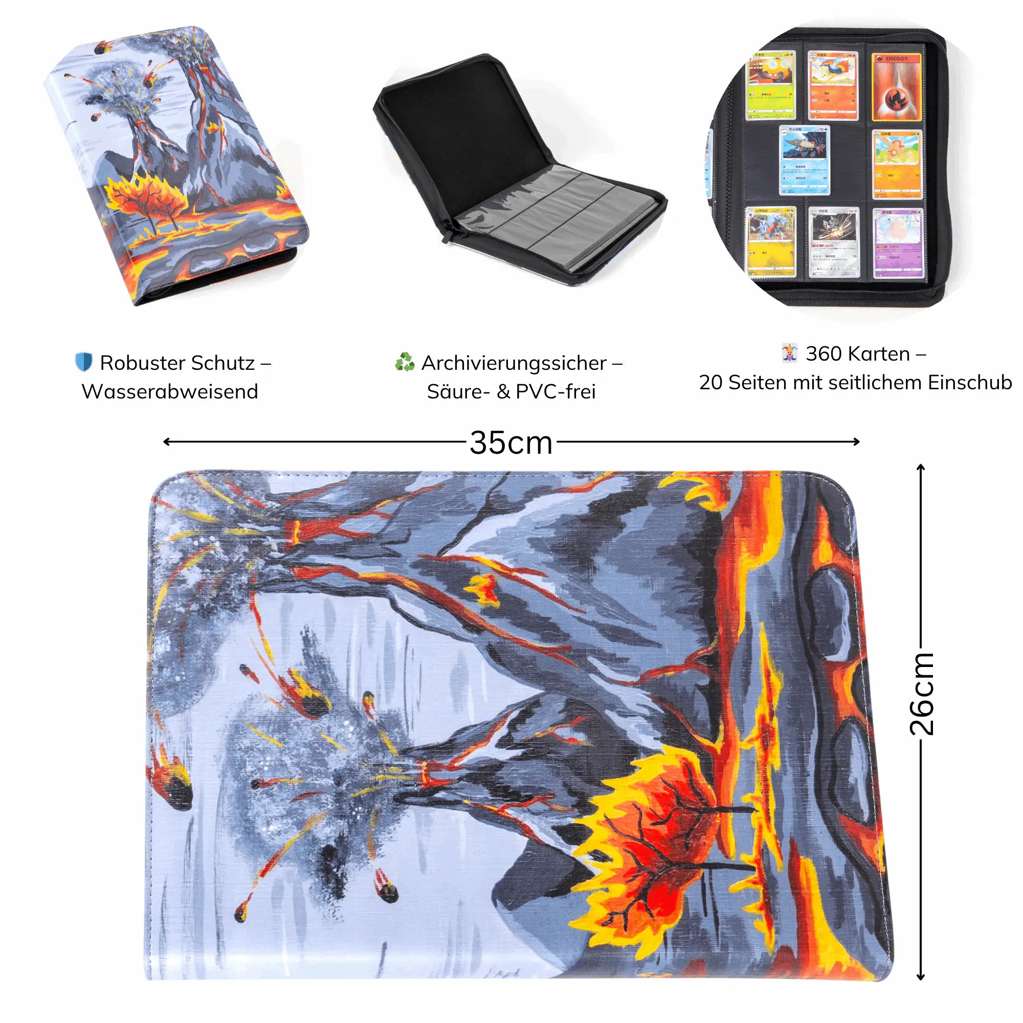 cardcosmos - Artwork 9 Pocket Zip Binder - Fiery Mountains