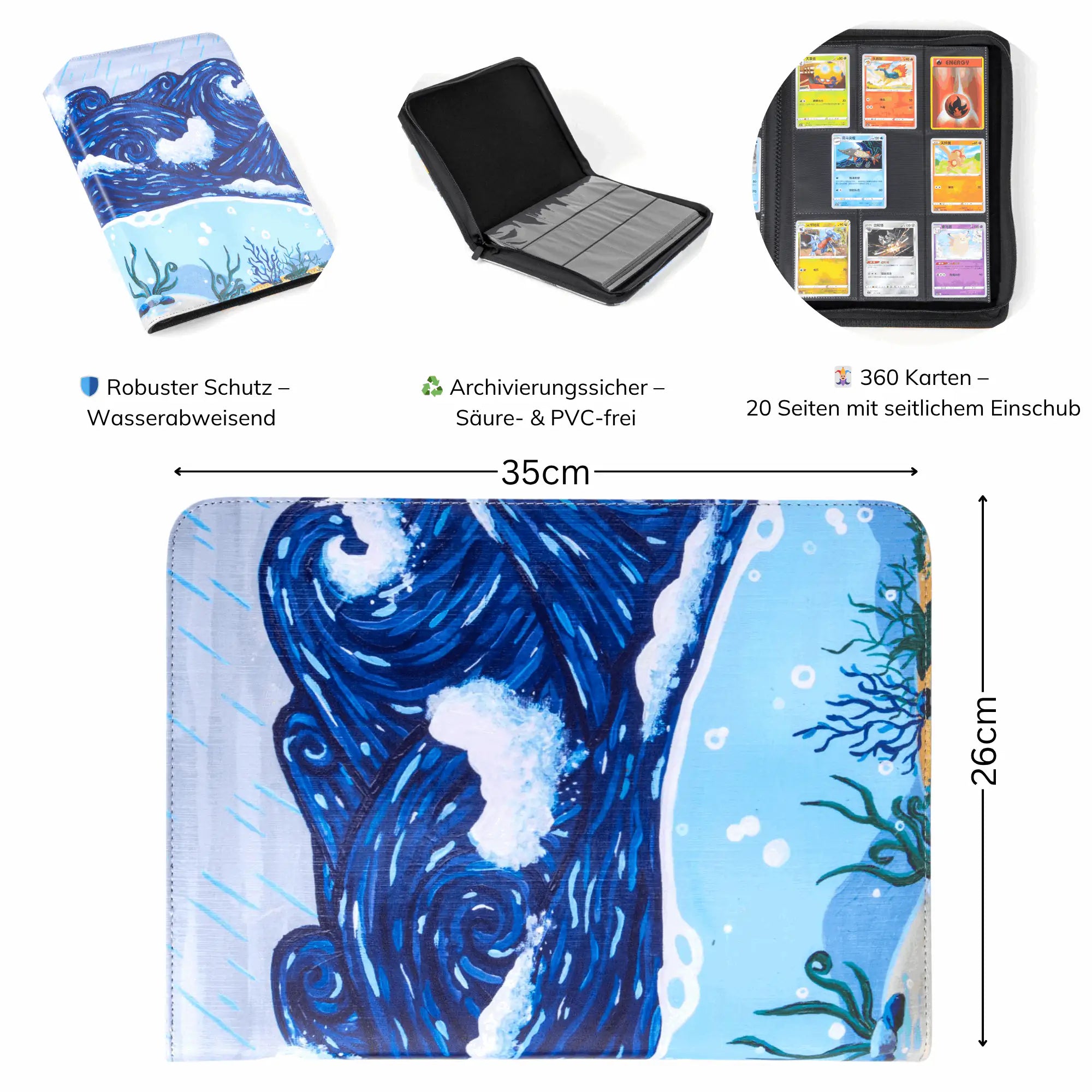 cardcosmos - Artwork 9 Pocket Zip Binder - Rough Seas